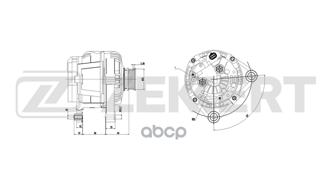 Генератор Opel Astra G H 00-  Vectra C 05-  Zafira B 05-  Meriva 06-  Signum 05- Zekkert арт. ge-1053