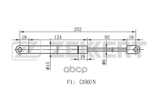 Пружина газовая капота BMW 3 (E30) 82- Zekkert арт. gf-1000