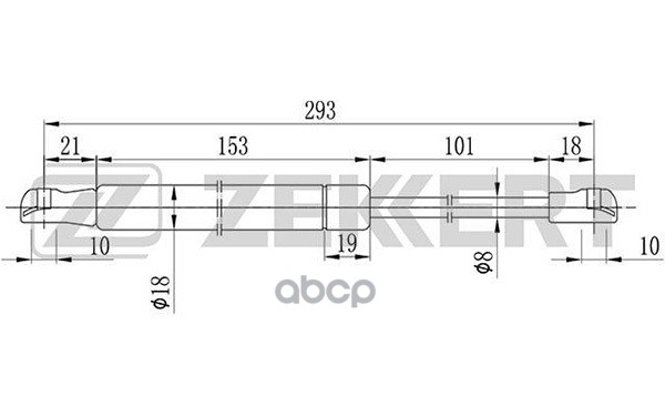 Пружина газовая капота Hyundai Santa Fe III 12-  Land Rover Range Rover III 02- Zekkert арт. gf-1034
