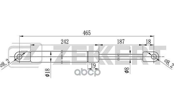 Пружина газовая капота Audi 100 III 83-  200 II 83-  V8 88- Zekkert арт. gf-1116