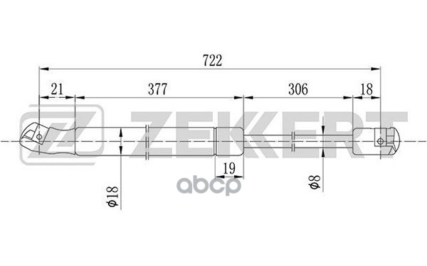 Пружина газовая капота VW Passat V 00- Zekkert арт. gf-1120