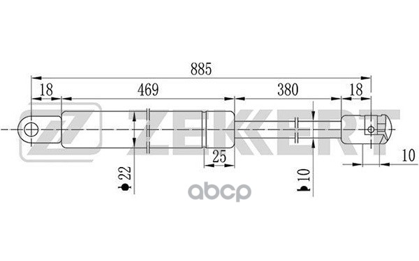 Пружина газовая капота Audi 100 IV 90-  Kia Sorento II 12- Zekkert арт. gf-1122