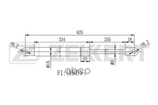 Пружина Газовая Капота Volvo 740 83-  760 81-  940 I  Ii 90-  960 I  Ii 90-  S80 Ii 13-  S90 97- Zekkert арт. gf-1243