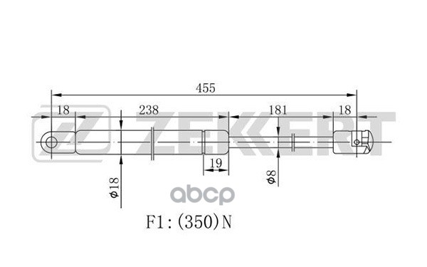 Пружина газовая капота VW Sharan 95- Zekkert арт. gf-1407