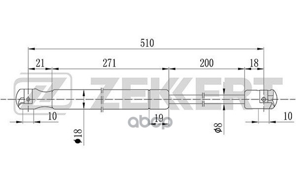 Пружина газовая капота Volvo XC90 02- Zekkert арт. gf-1618