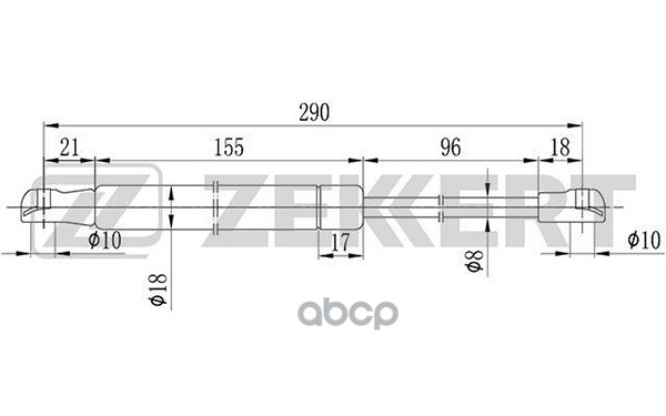 Пружина газовая капота BMW X5 (E53) 00- Zekkert арт. gf-1679