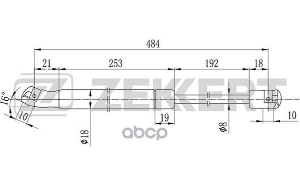 Пружина газовая капота Audi Q7 06- Zekkert арт. gf-1932