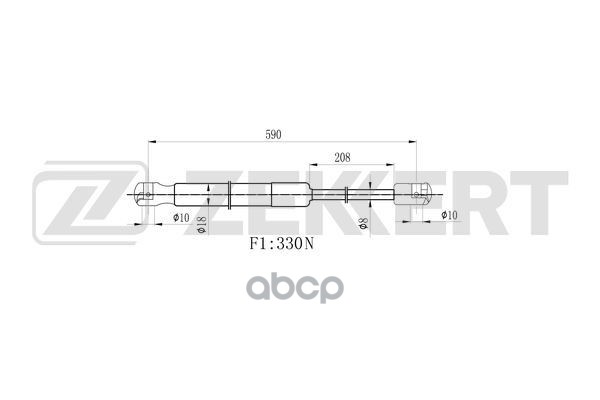 Пружина газовая капота лев. MB M-Class (164) 05- Zekkert арт. gf-2002