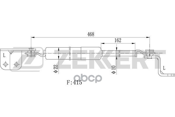 Пружина газовая капота лев. Hyundai Terracan 01- (замена для GF-2005) Zekkert арт. gf-2004