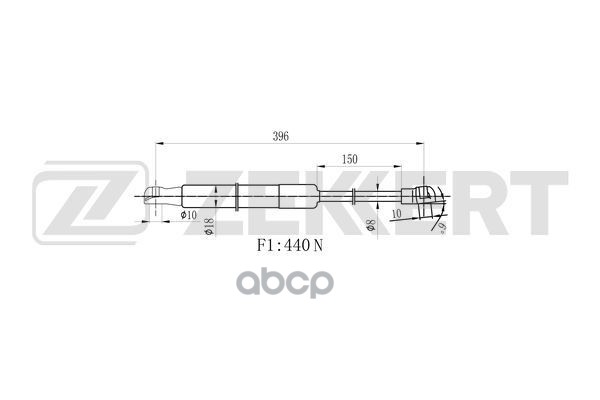 Пружина газовая капота Kia Carnival II 01- Zekkert арт. gf-2043