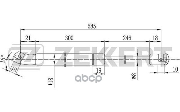 Пружина газовая капота Porsche Cayenne 02- Zekkert арт. gf-2045