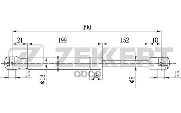 Пружина газовая капота VW Multivan V  VI 09-  Transporter V  VI 03- Zekkert арт. gf-2075