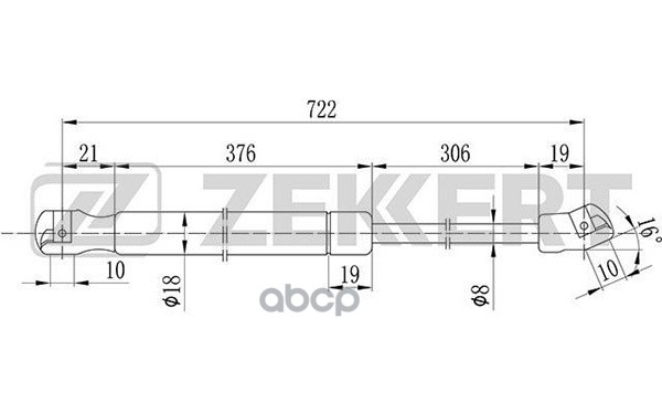 Пружина газовая капота Audi A6 II 97- Zekkert арт. gf-2078