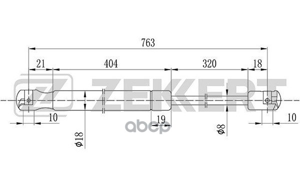 Пружина газовая капота Audi A4 IV 07-  A5 08- Zekkert арт. gf-2079