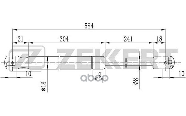 Пружина газовая капота Renault Logan II 13-   Sandero I II 12- Zekkert арт. gf-2081