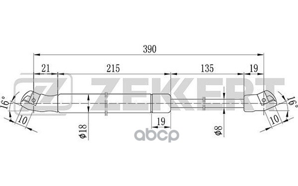 Пружина газовая капота Nissan Maxima (A33) 00- Zekkert арт. gf-2082
