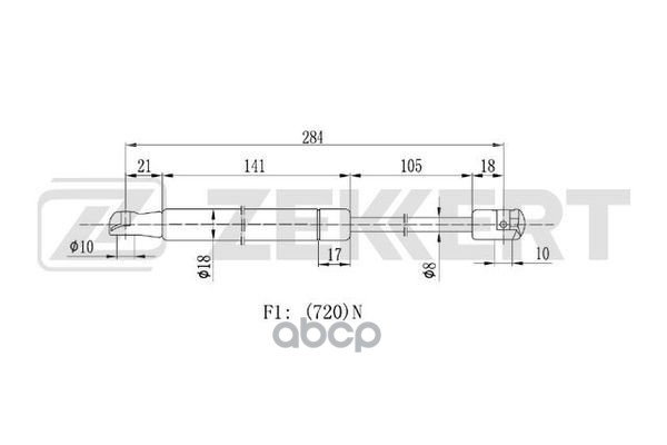 Пружина газовая капота BMW X3 (E83) 03- Zekkert арт. gf-2241