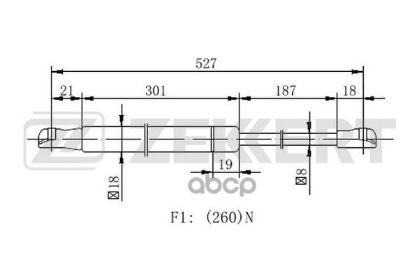 Пружина газовая капота Lexus GX (J150) 10-  Toyota LC Prado (J150) 09- Zekkert арт. gf-2257
