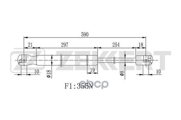 Пружина газовая капота прав. MB GL-Class (164) 06- Zekkert арт. gf-2262