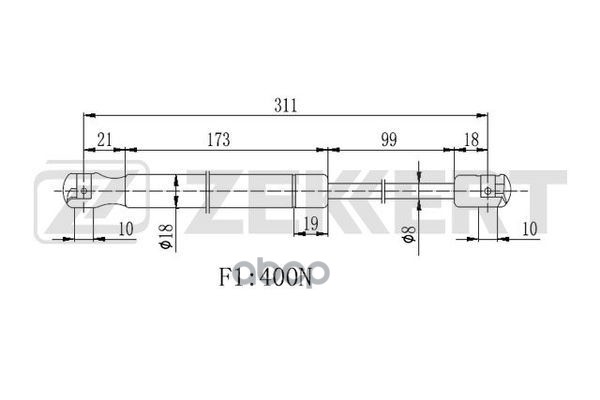 Пружина газовая капота BMW 5 (F10) 10-  5 (F11) 11-  6 (F06 F12 F13) 11- Zekkert арт. gf-2358
