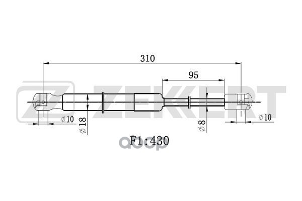 Пружина газовая капота Ssangyong Rexton 01- Zekkert арт. gf-2535
