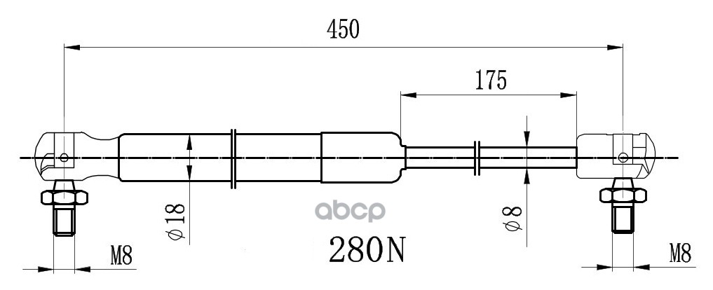 Пружина газовая капота UAZ 3160 94- Zekkert арт. gf-2556