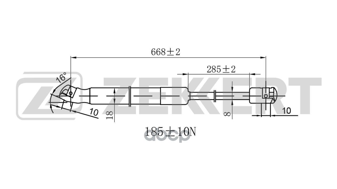 Пружина газовая капота лев./прав. Geely Tugella 19- Zekkert арт. gf-2575