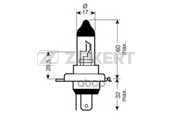 Лампа H4 12V 100/90W P43t-38 Super Bright Off-Road Zekkert арт. lp-1142