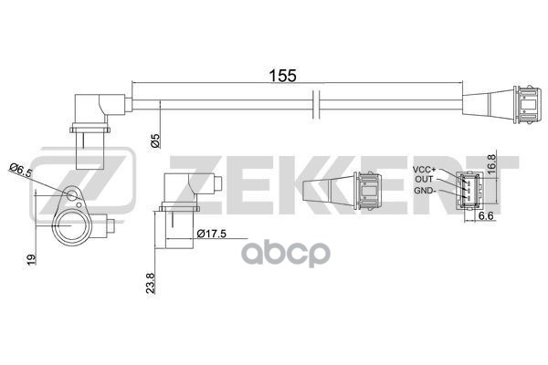Датчик положения коленвала Kia Rio 00-  Carnival I  II 99- Zekkert арт. se-4018
