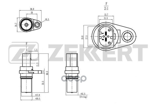 Датчик положения коленвала Audi A4 IV 07-  Skoda Octavia (1Z_) 05-  Yeti (5L) 09-  VW Passat VI VII Zekkert арт. se-4053