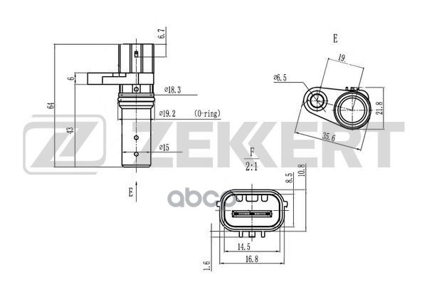 Датчик положения коленвала Honda Accord VII 03-  Civic VIII 05-  CR-V III 06-  FR-V 07-  Jazz II 02- Zekkert арт. se-4090