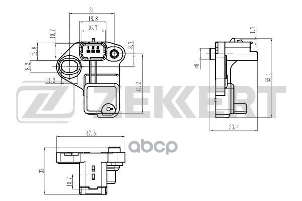 Датчик положения коленвала Ford Fusion 02-  Mitsubishi Outlander II 07-  Citroen Berlingo 05-  C4 04 Zekkert арт. se-4107