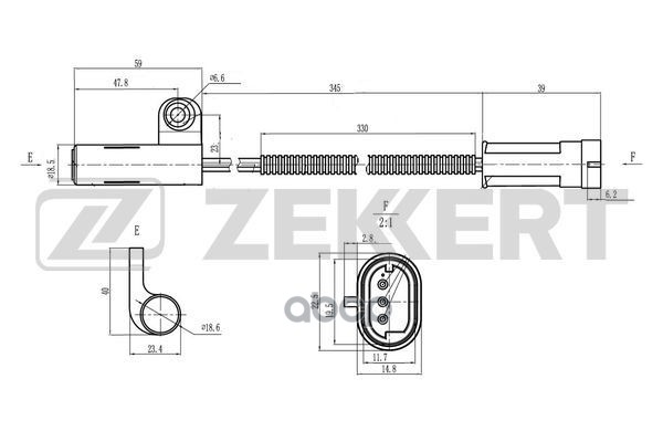 Датчик положения коленвала Jeep Grand Cherokee 95-  Wrangler II 96- Zekkert арт. se-4111