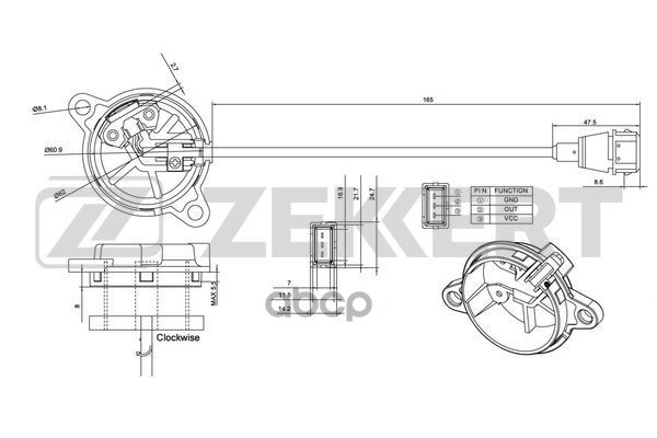 Датчик положения распредвала Volvo 850 91-  C70 97-  S70 97-  S90 97-  960 I  II 90-  V70 95-  V90 9 Zekkert арт. se-5008