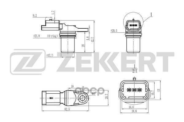 Датчик положения распредвала Nissan Almera (N16) 03-  Qashqai (_J10_) 07-  Note (_E11) 06-  Renault Zekkert арт. se-5014