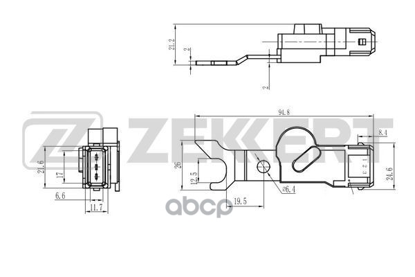 Датчик положения распредвала Opel Astra F 93-  Vectra A  B 92-  Omega B 94-  Calibra A 94- Zekkert арт. se-5015