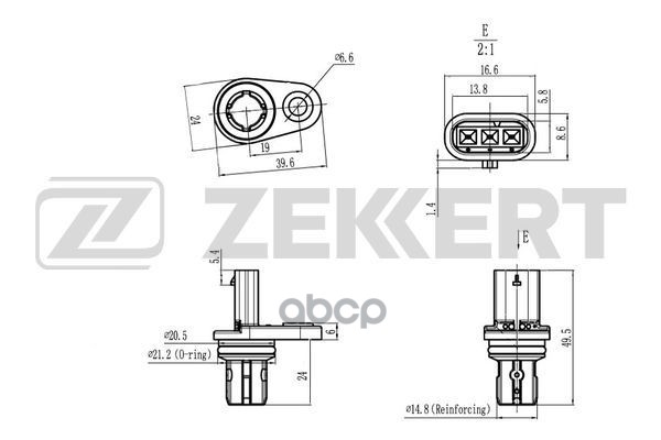Датчик положения распредвала Opel Astra H  J 05-  Vectra C 05-  Insignia A 08-  Zafira B  C 05-  Mok Zekkert арт. se-5022