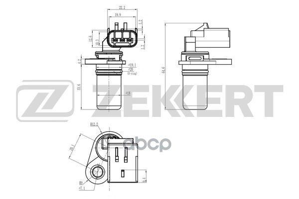 Датчик положения коленвала Chrysler Voyager IV 03-  Sebring 02-  PT Cruiser 03- Zekkert арт. se-5044