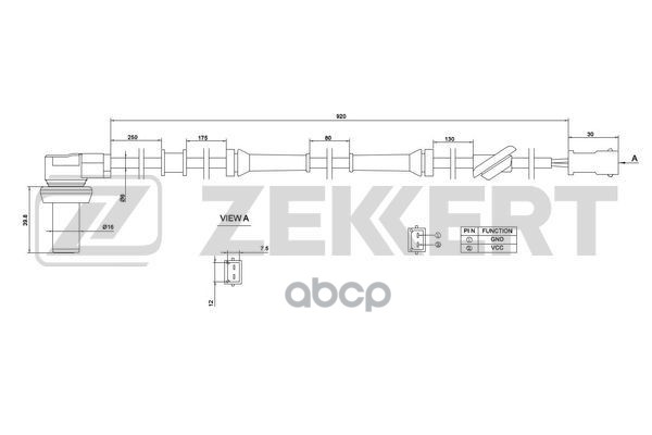 Датчик ABS задн. VW Passat V 00-  Audi A4 94- Zekkert арт. se-6001