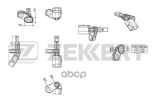Датчик ABS передн. прав. VW Passat VI  VII 05-  Tiguan 07-  Audi A3 II 03-  Q3 11-  Skoda Octavia (1 Zekkert арт. se-6008