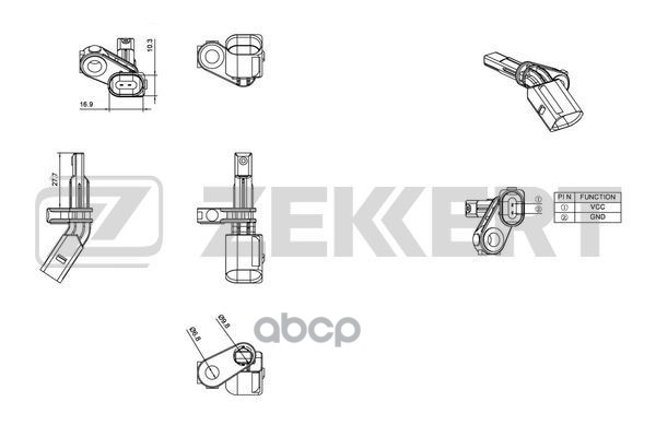 Датчик ABS задн. прав. Skoda Octavia (5E_) 12-  Kodiaq (N_7) 16-  VW Passat VII  VIII 10-  Tiguan 07 Zekkert арт. se-6016