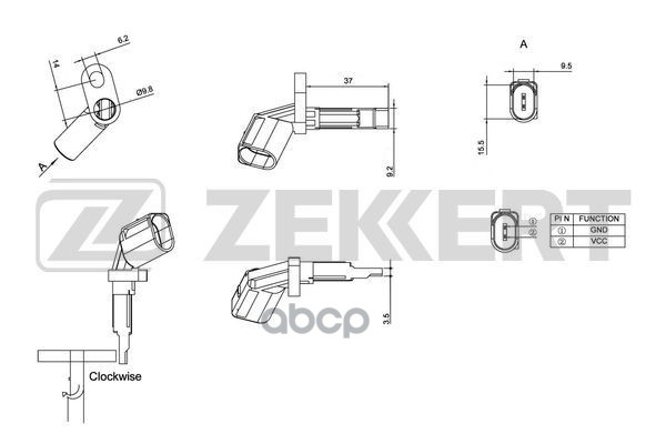 Датчик ABS передн. лев. Audi A6 III  IV 04-  A4 IV 07-  Q5 08-  A8 II  III 02-  VW Phaeton 02- Zekkert арт. se-6023