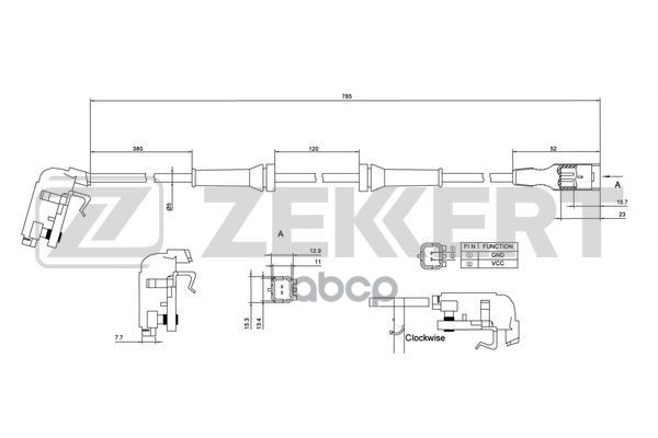 Датчик ABS задн. Peugeot 307 00-  Citroen C4 04- Zekkert арт. se-6033