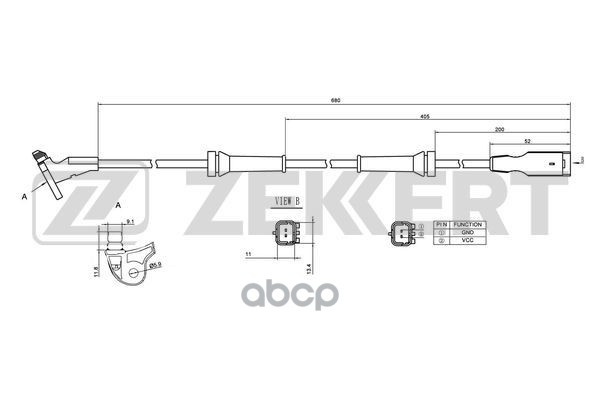 Датчик ABS передн. Peugeot 307 00- Zekkert арт. se-6035