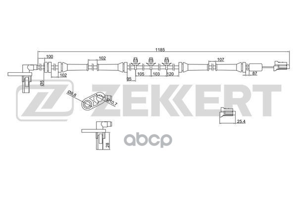 Датчик ABS передн. прав. Nissan Primera (P12  WP12) 02- Zekkert арт. se-6045