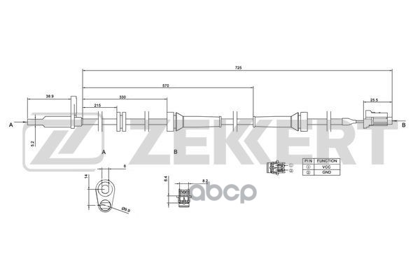 Датчик ABS передн. Nissan X-Trail (T31) 08-  Renault Koleos 11- Zekkert арт. se-6046