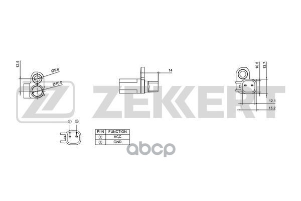 Датчик ABS задн. Ford Focus II 04-  Mondeo IV 07-  Galaxy II 06-  C-Max I  II 07-  Mazda 3 I  II 03- Zekkert арт. se-6055