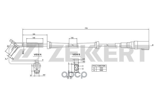 Датчик ABS передн. Ford Fusion 02- Zekkert арт. se-6062