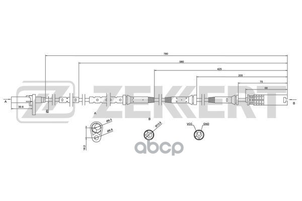 Датчик ABS передн. BMW 7 (E65  E66  E67) 03- Zekkert арт. se-6064