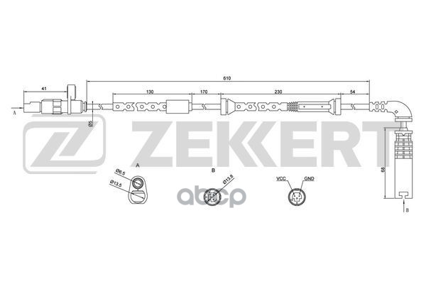 Датчик ABS задн. BMW X5 (E53) 00- Zekkert арт. se-6066